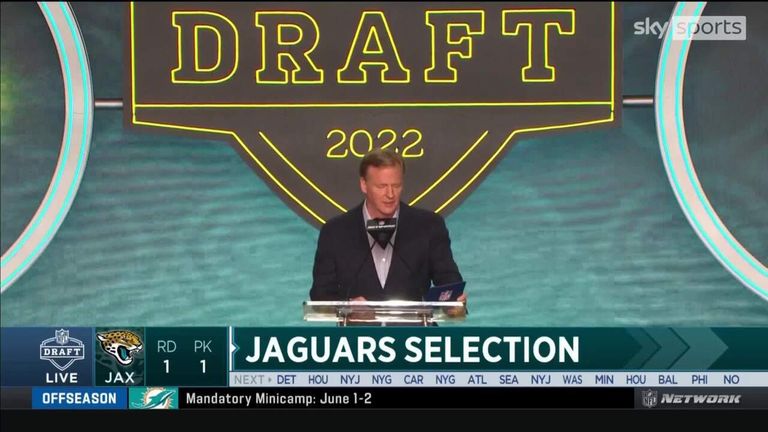 The Jacksonville Jaguars made defensive lineman Travon Walker the first pick of the NFL Draft.=