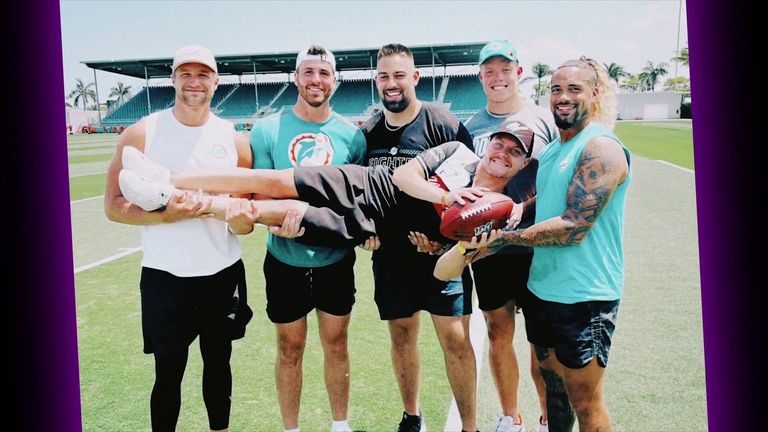 A selection of Formula One drivers met up with the Miami Dolphins for some fun and games ahead of the Miami GP