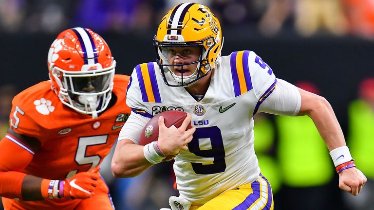 Joe Burrow was the No 1 pick in the 2020 NFL Draft after going unbeaten in his final college season with LSU