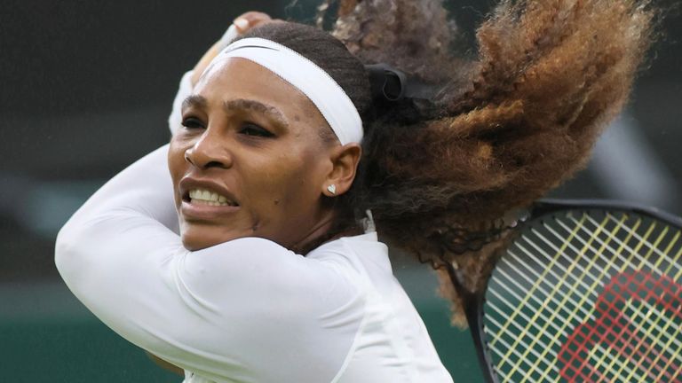 Serena Williams in action at Wimbledon